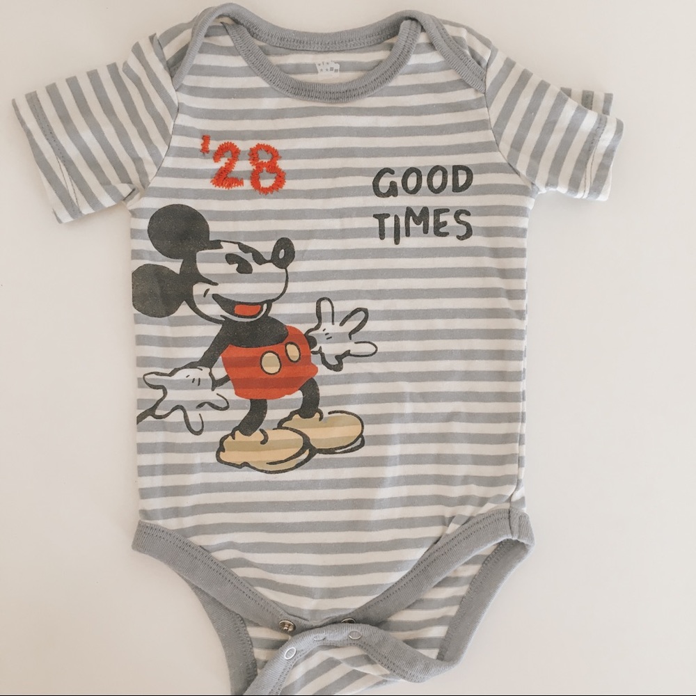 Striped Mickey Onesie